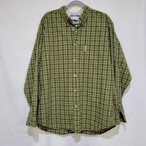 Columbia Men's Size XL Green Plaid Button Down Shirt Casual Work Office